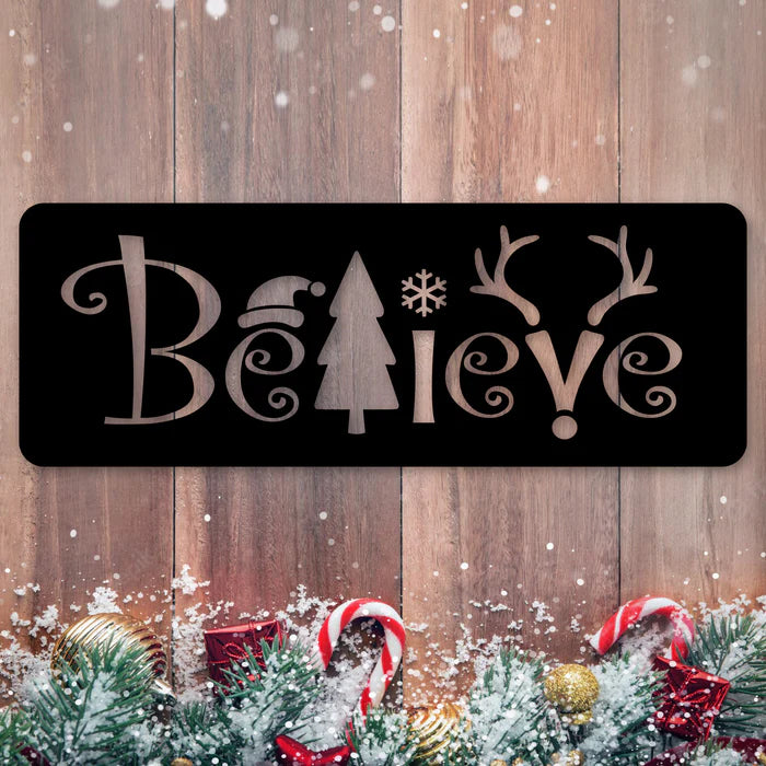 Christmas Believe - Metal Wall Art