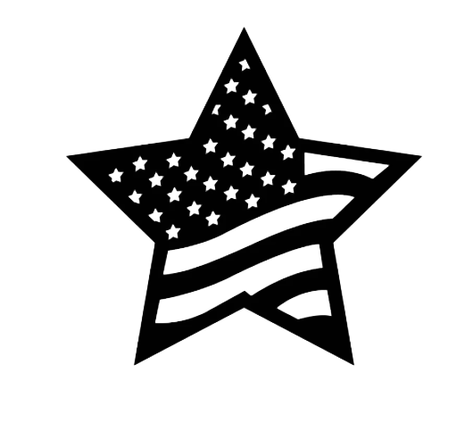 American Flag Star - Metal Wall Art