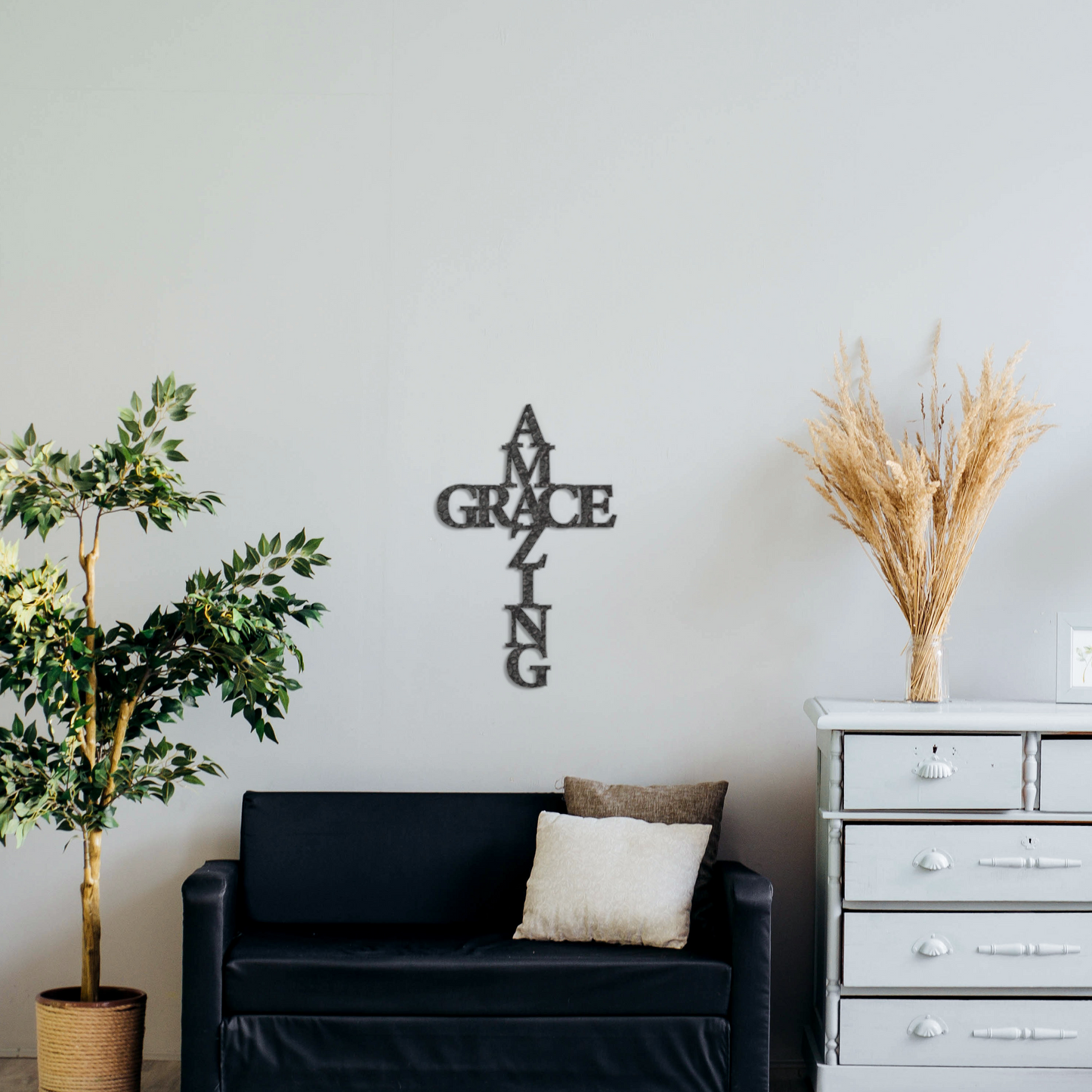 Amazing Grace Cross - Metal Wall Art