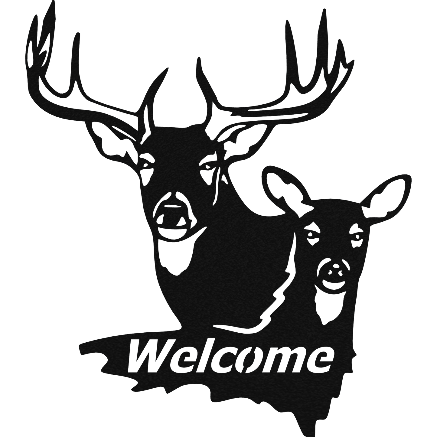 Buck and Doe Welcome - Metal Wall Art - Badger Steel USA