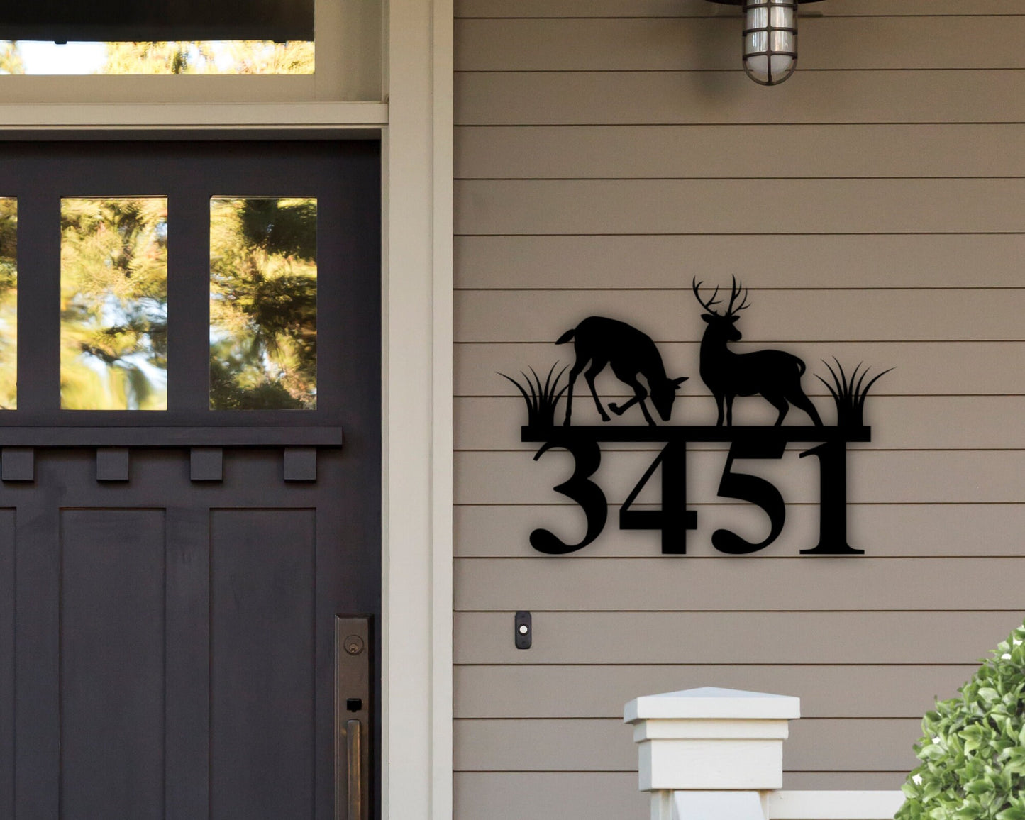 Deer Address Plaque - Metal Wall Art