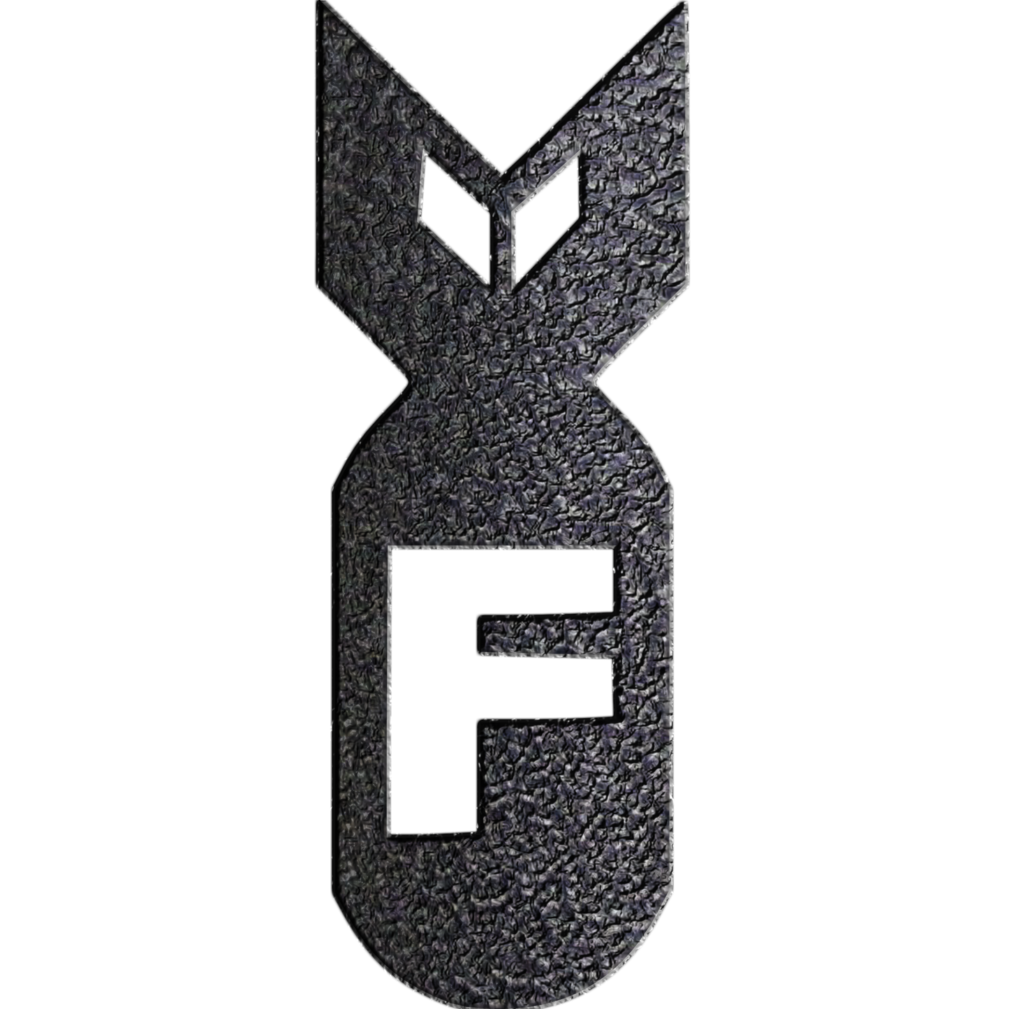 F Bomb Paper Weight - Metal Wall Art - Created Back Ground Hammer Silver - Badger Steel USA