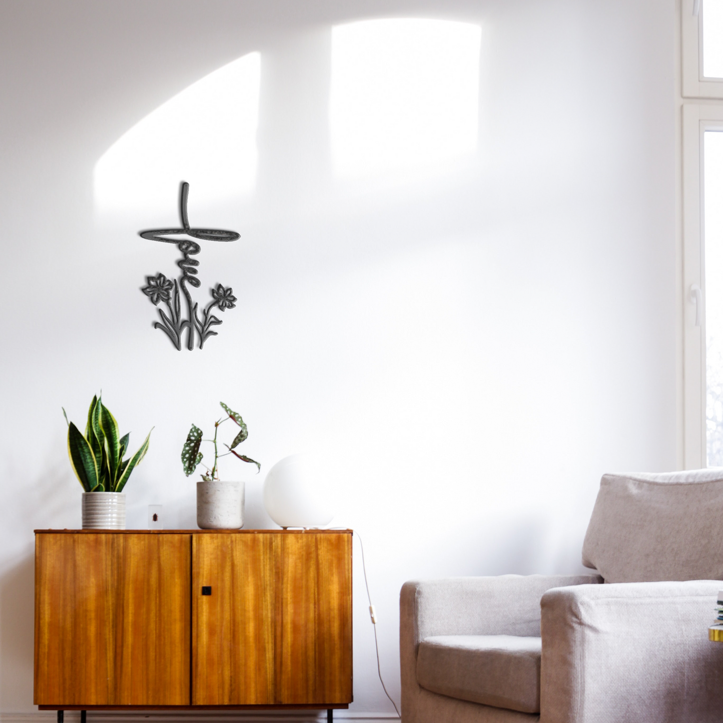 Love Flower Cross - Metal Wall Art