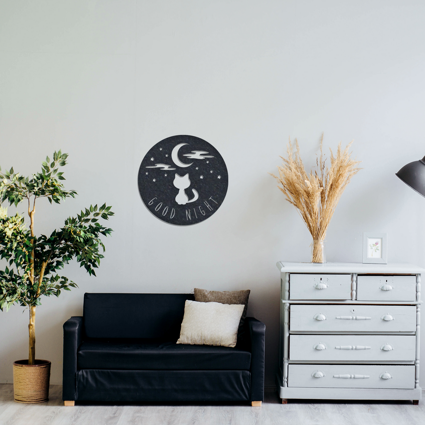 Good Night Cat - Metal Wall Art