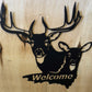 Buck and Doe Welcome - Metal Wall Art With Wood - Badger Steel USA