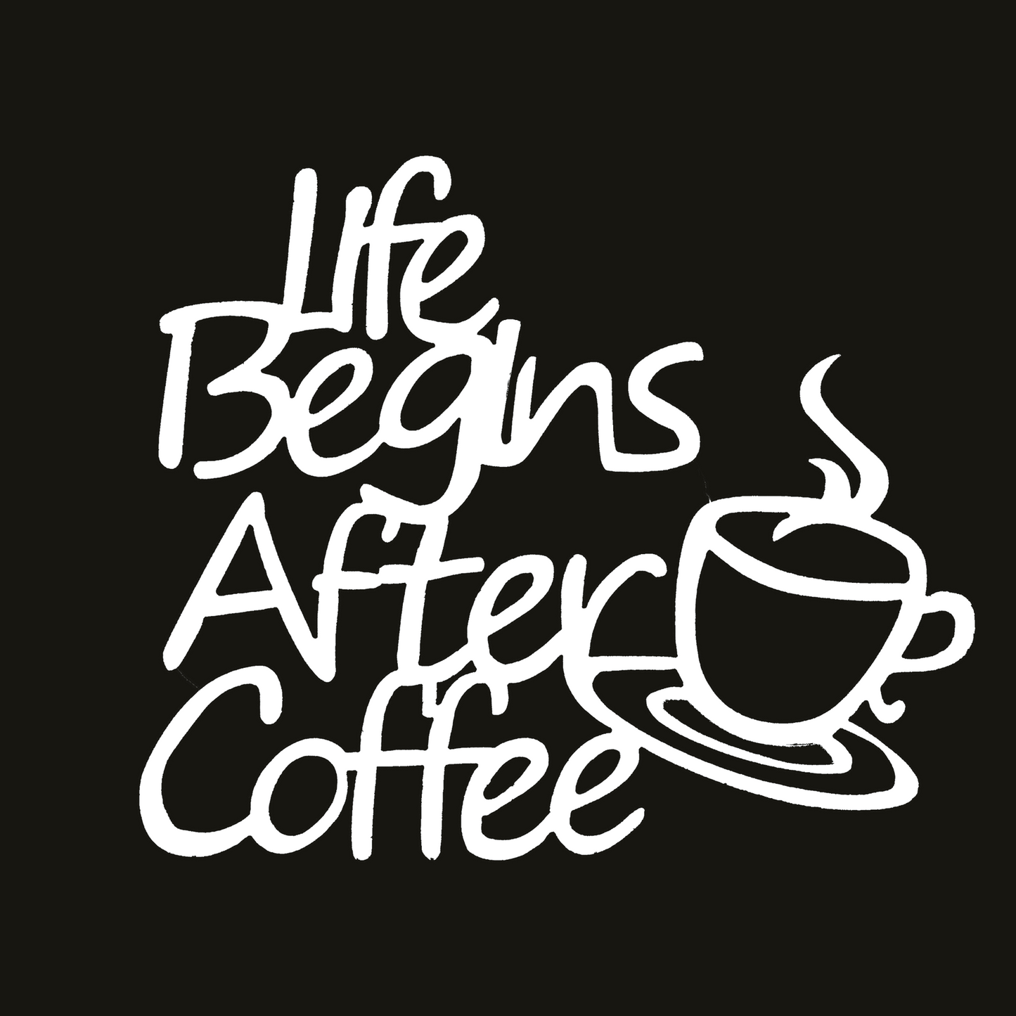 Life Begins After Coffee - Wall Art Sign White - Badger Steel USA