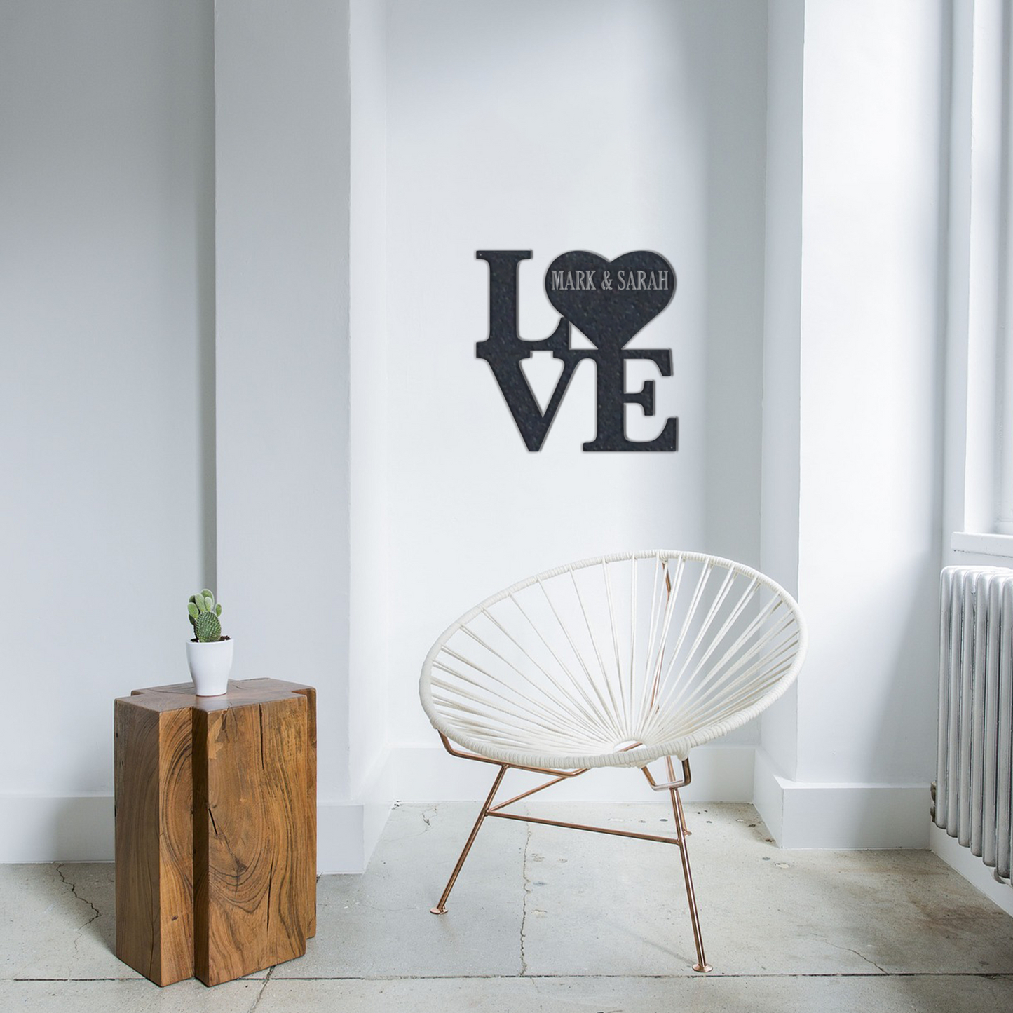 Love Heart Personalized - Metal Wall Art