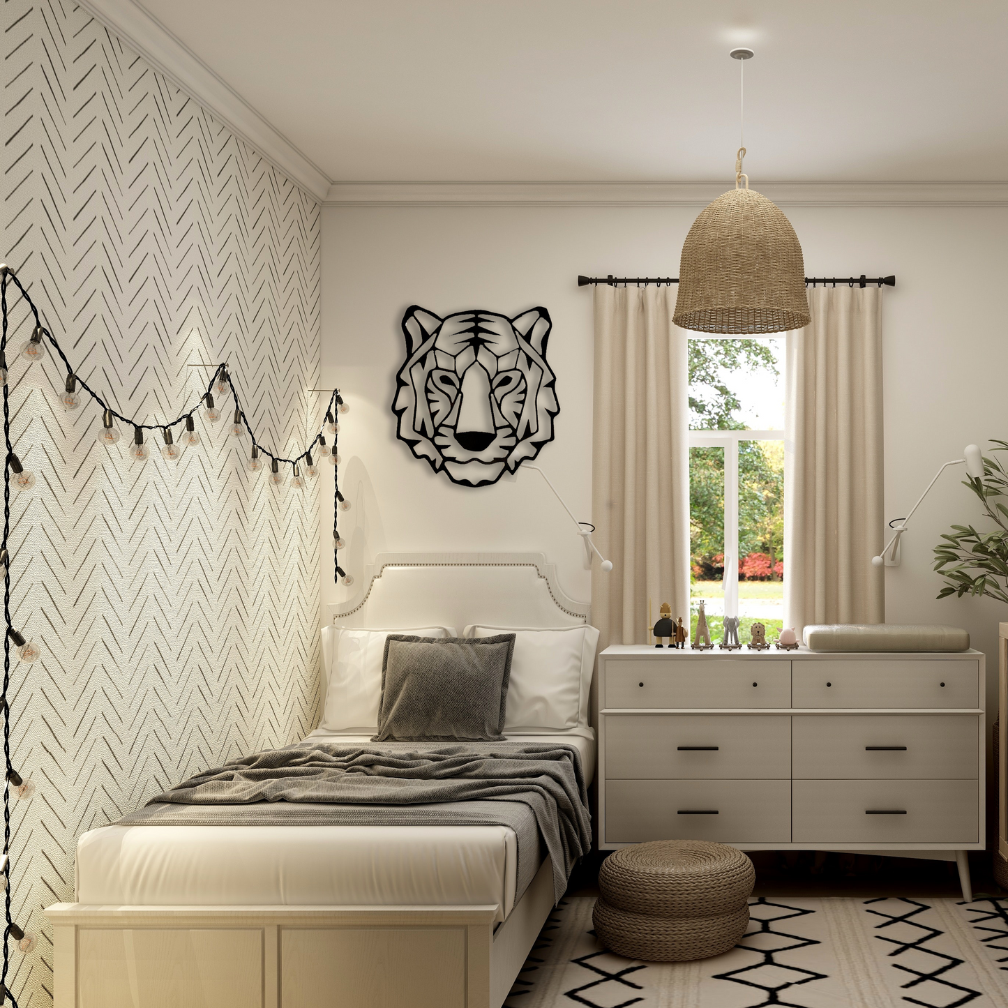 Geometric Tiger - Metal Wall Art