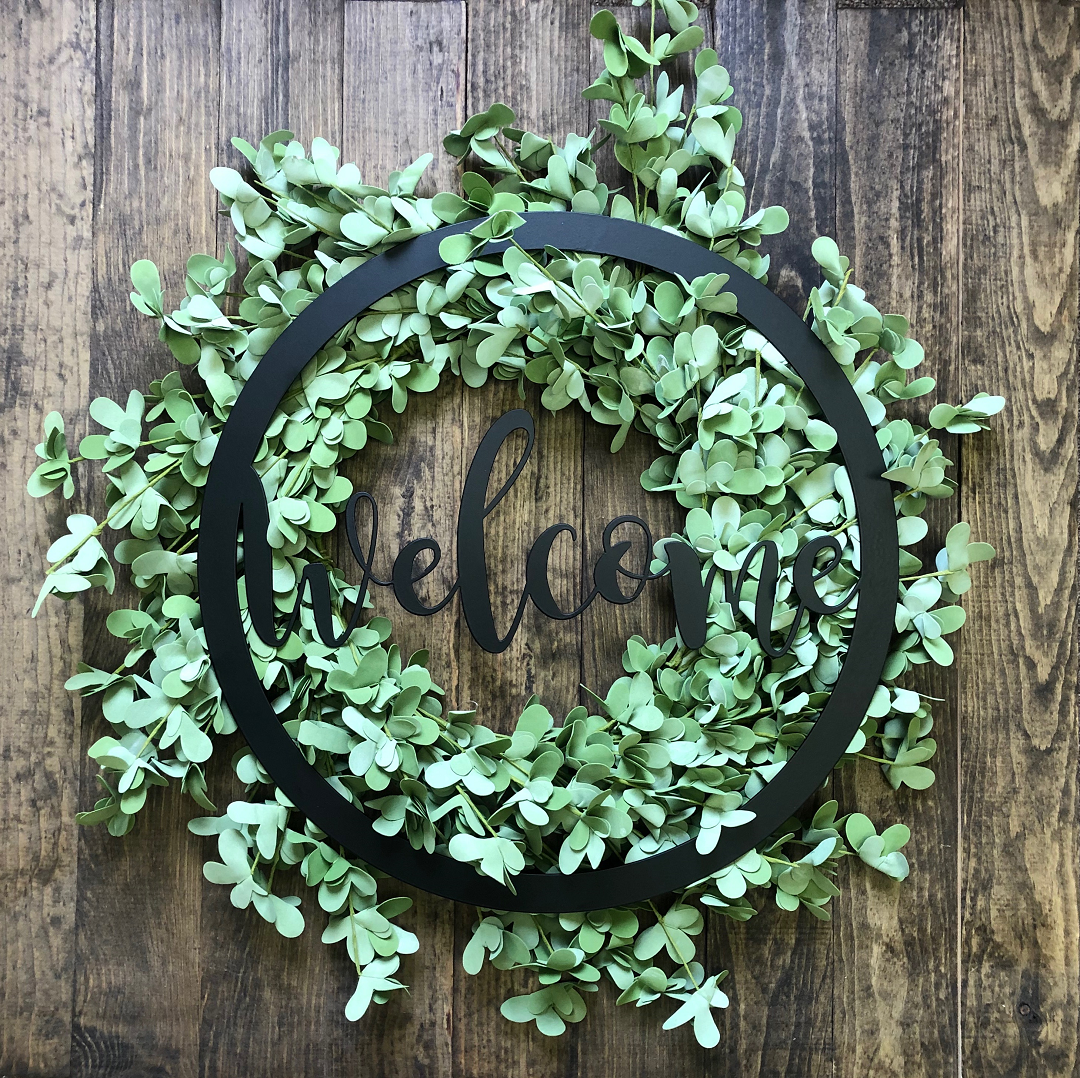 Welcome Round Sign - Metal Wall Art - Badger Steel USA