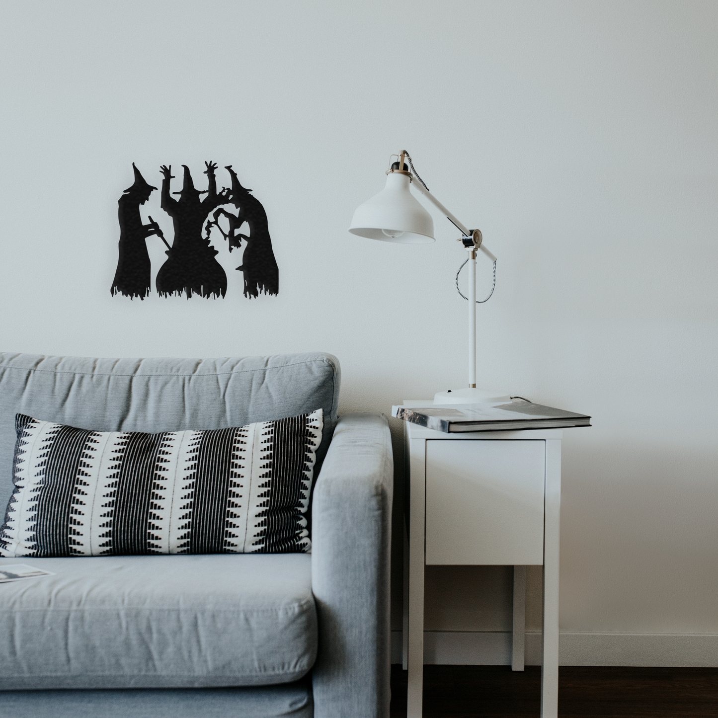 Halloween Three Witches - Metal Wall Art - With Background - Badger Steel Usa