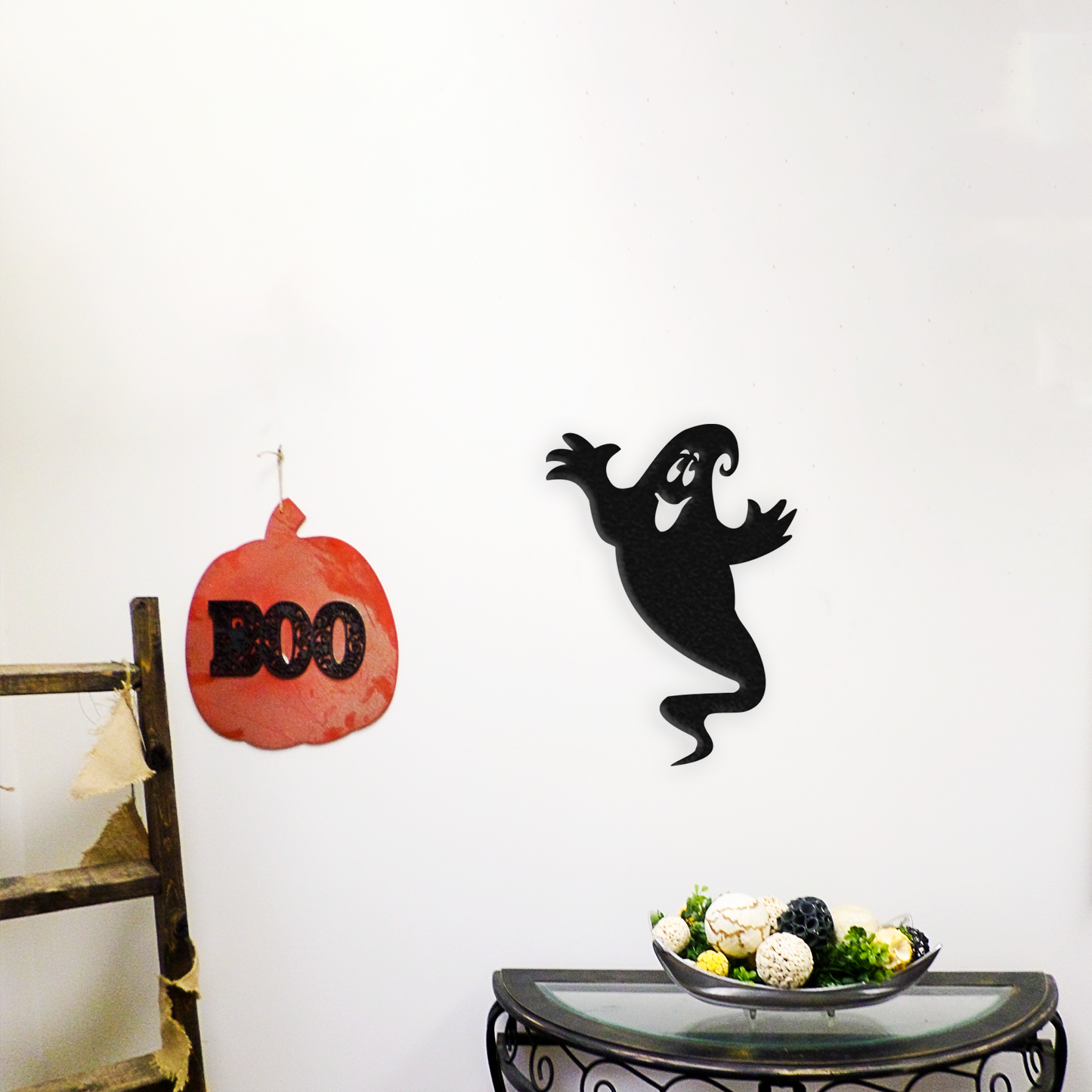 Happy Ghost - Metal Wall Art - Created Back Ground - Badger Steel Usa