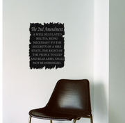 2nd Amendment - Metal Wall Art Above A Chair - Badger Steel USA