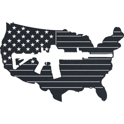 AR 15 Flag - Metal Wall Art
