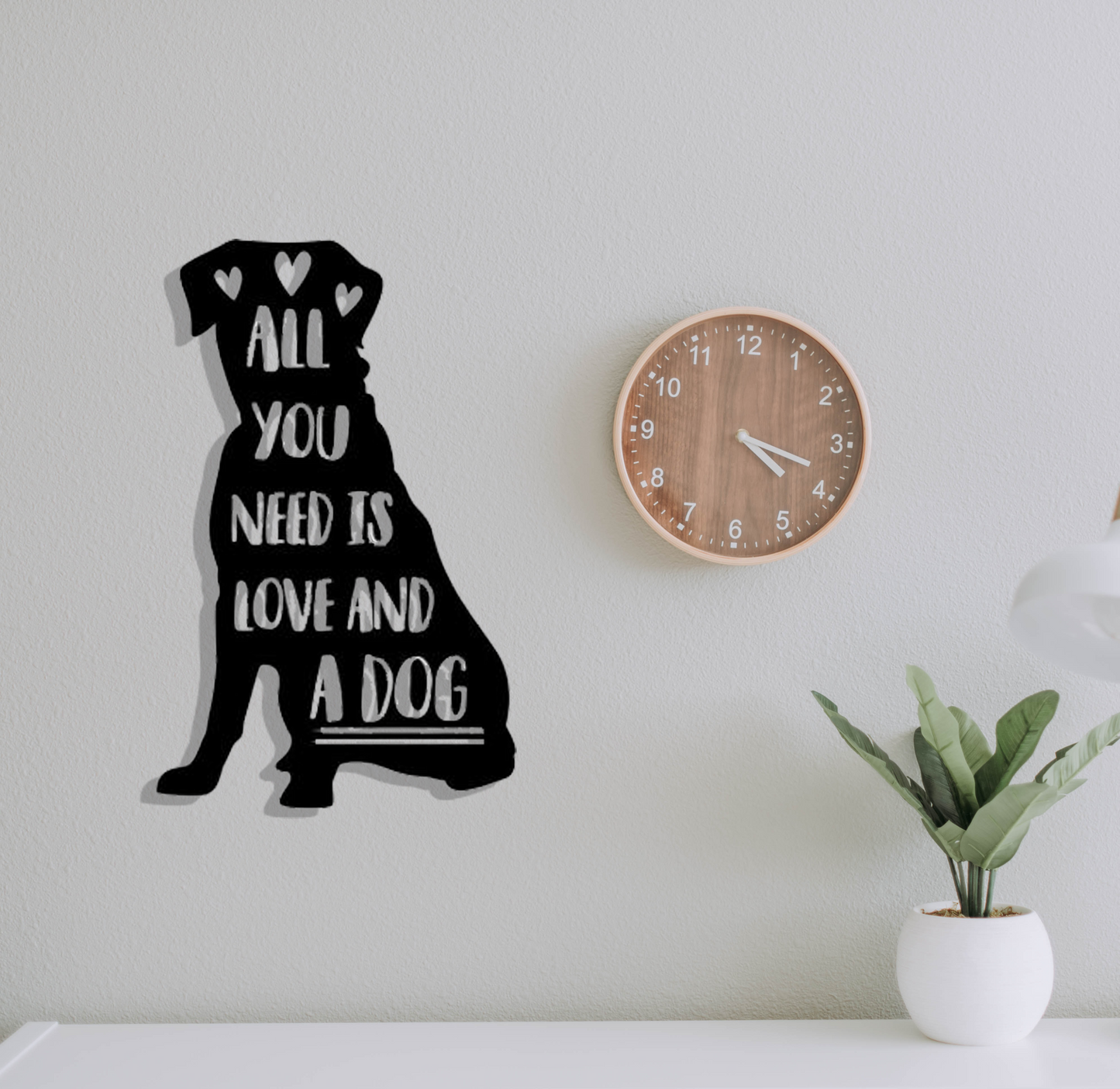 Love and a Dog - Metal Wall Art