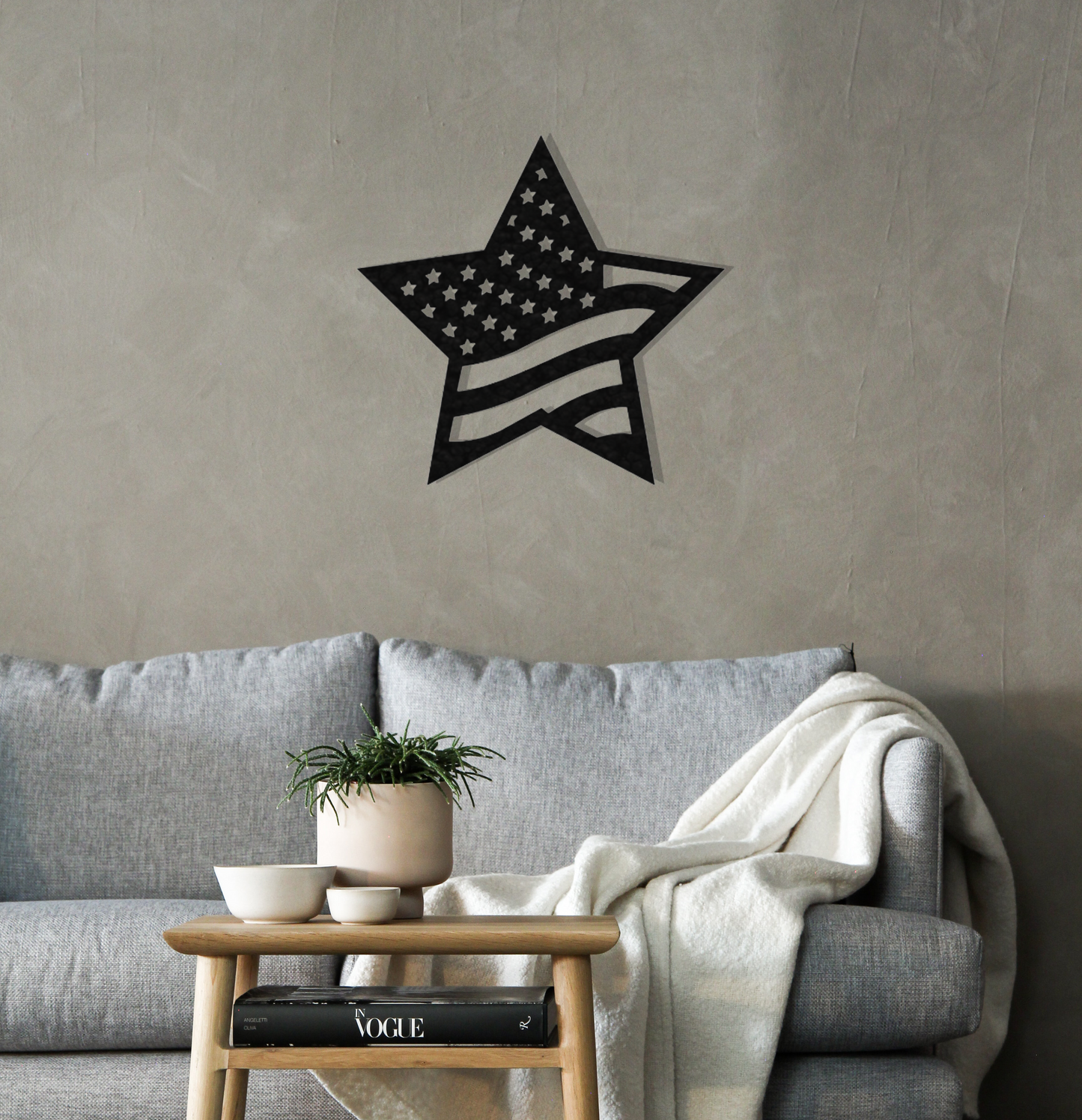 American Flag Star - Metal Wall Art