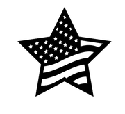 American Flag Star - Metal Wall Art
