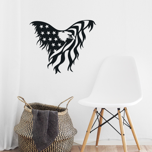 American Eagle Metal Wall Art With Chair - Badger Steel USA