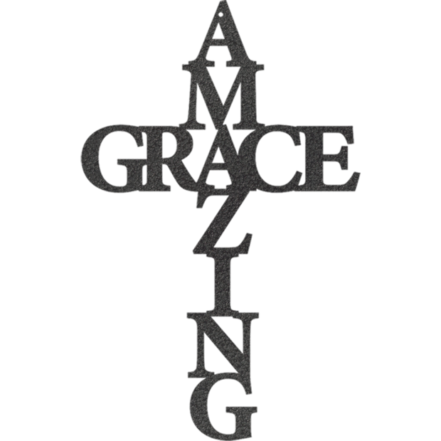 Amazing Grace Cross - Metal Wall Art