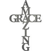 Amazing Grace Cross - Metal Wall Art