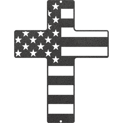 Flag Cross - Metal Wall Art