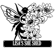 Bee Monogram - Metal Wall art