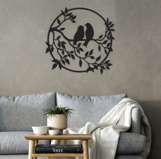Bird Tree - Metal Wall Art