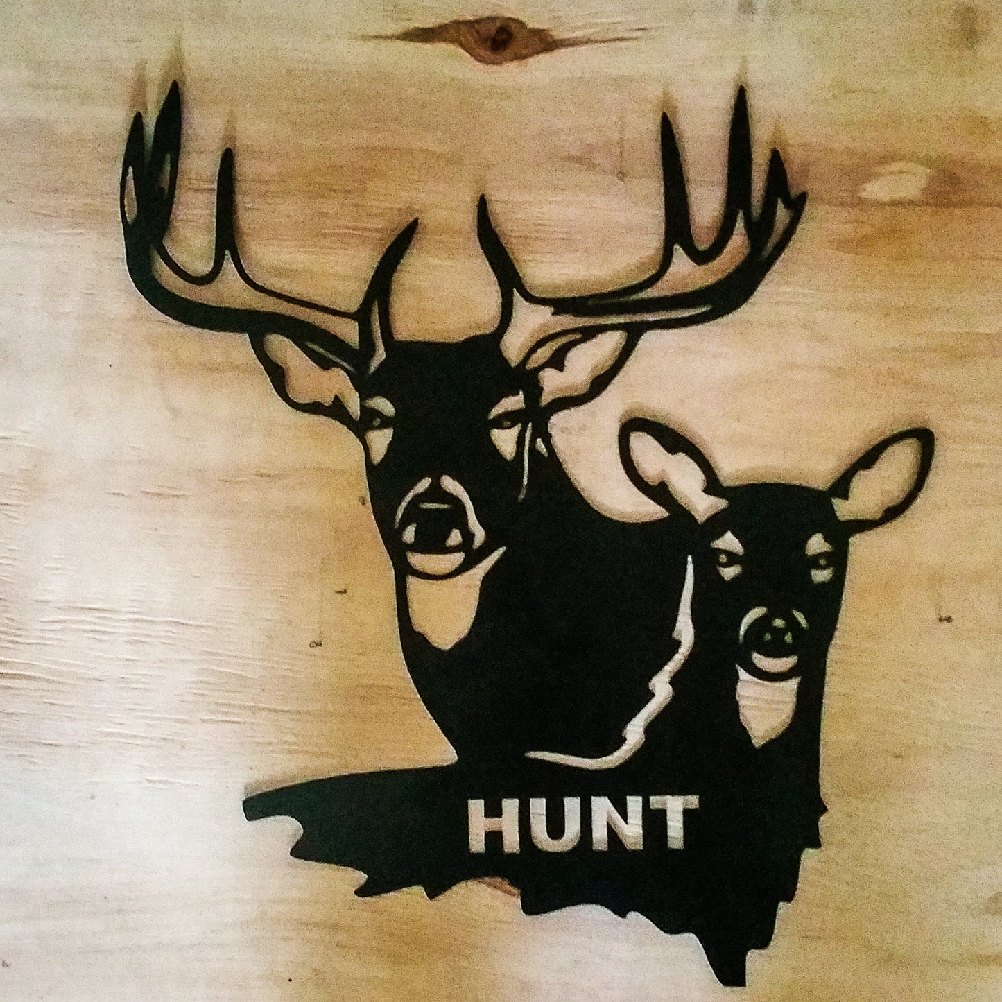Buck and Doe Monogram - Metal Wall Art