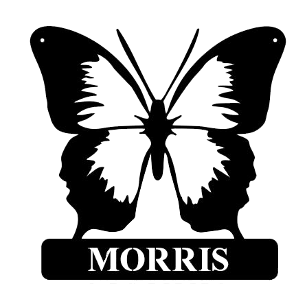 Butterfly Monogram - Metal Wall Art