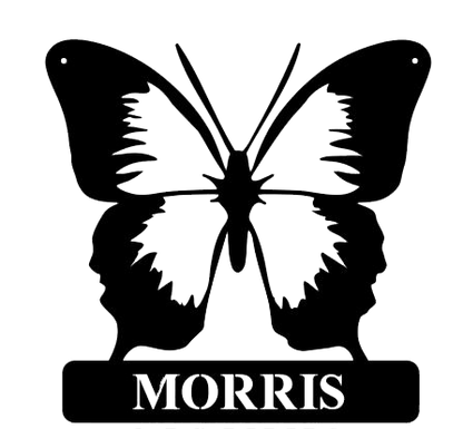 Butterfly Monogram - Metal Wall Art