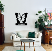 Butterfly Monogram - Metal Wall Art