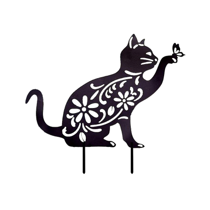Cat Garden Stake - Metal Wall Art