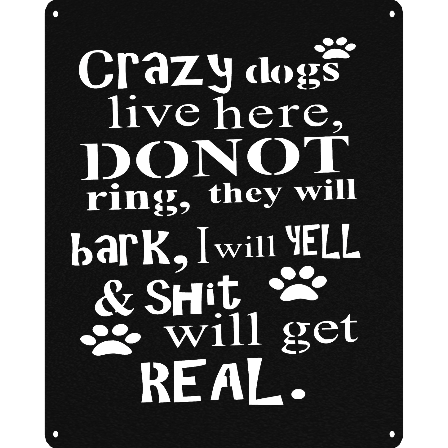 Crazy Dogs - Metal Wall Art