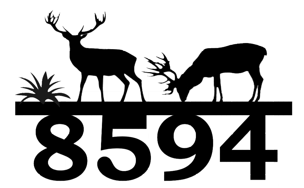 Deer Address Plaque - Metal Wall Art