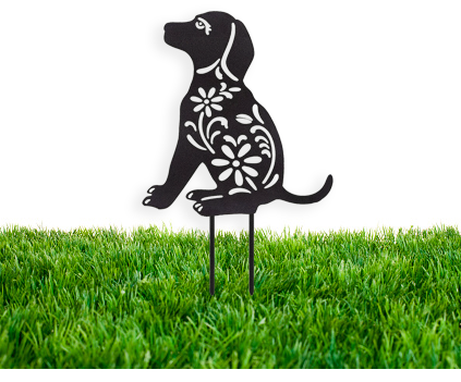 Dog Garden Stake - Metal Wall Art