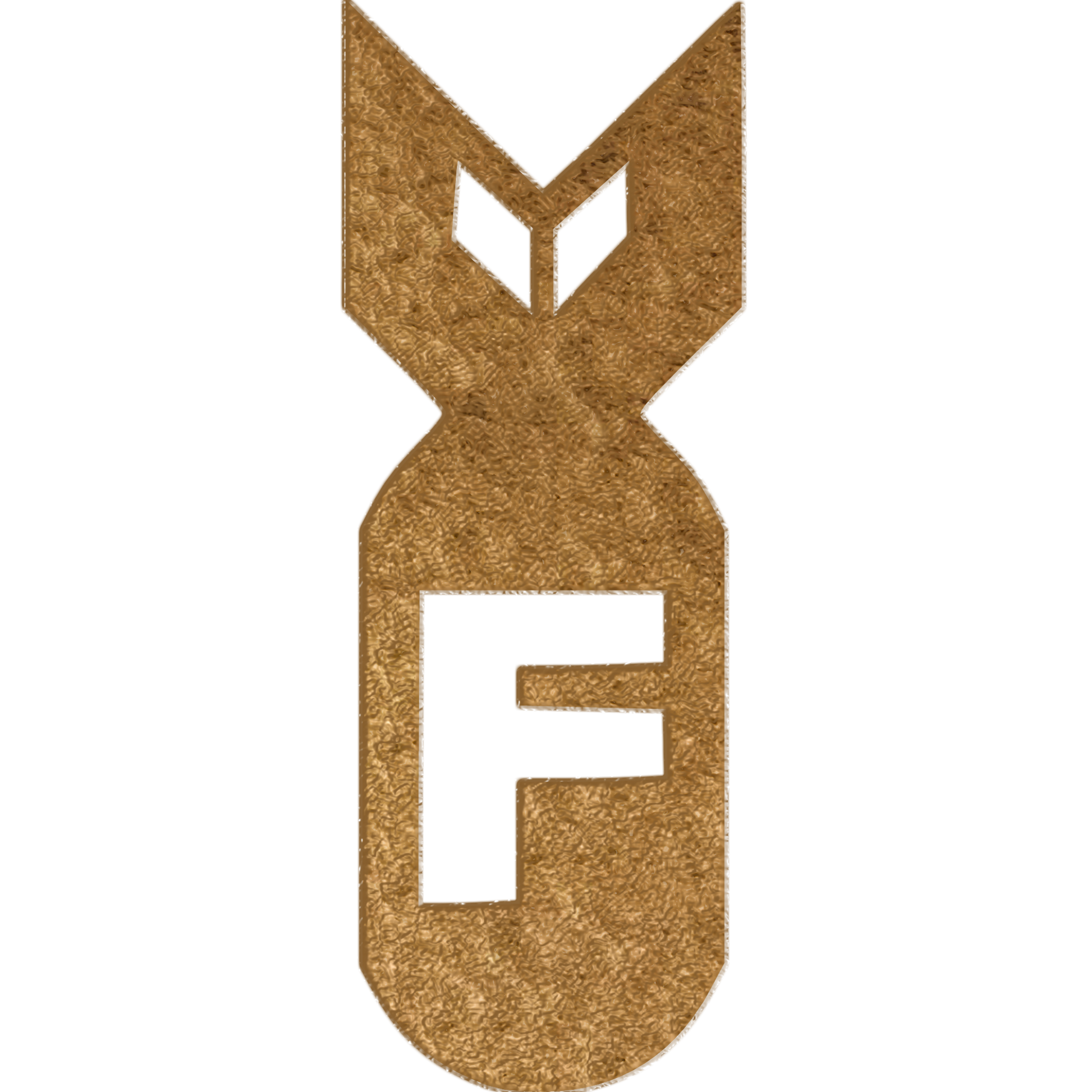 F Bomb Paper Weight - Metal Wall Art - Created Back Ground Hammer Gold - Badger Steel USA