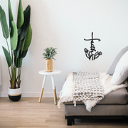 Faith Flower Cross - Metal Wall Art