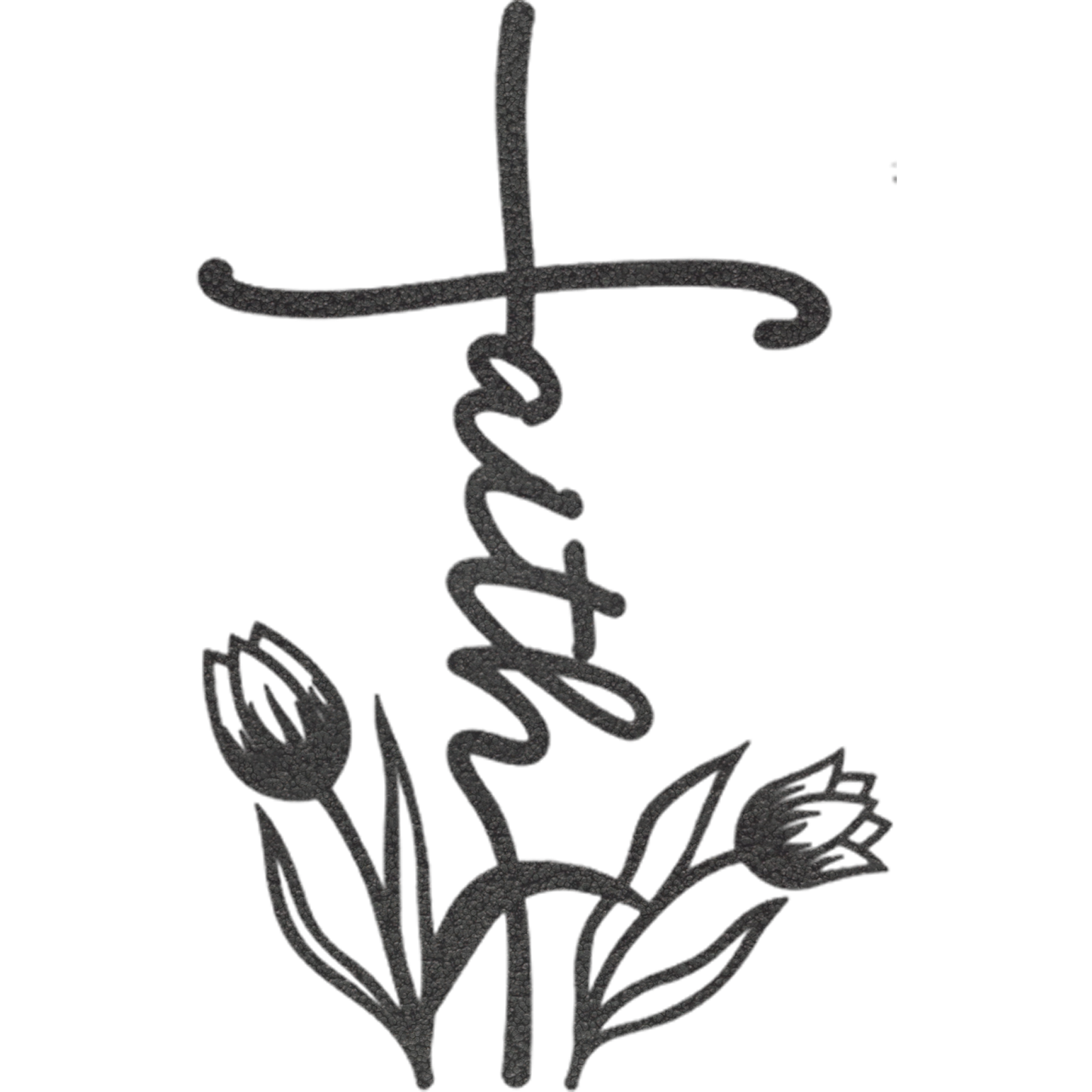 Faith Flower Cross - Metal Wall Art