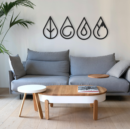 Four Elements Round - Metal Wall Art