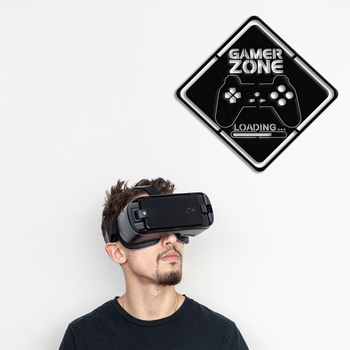 Gamer Zone - Metal Wall Art On Behind A VR Gamer - Badger Steel USA