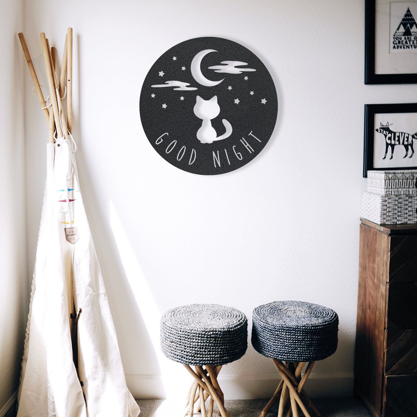 Good Night Cat - Metal Wall Art