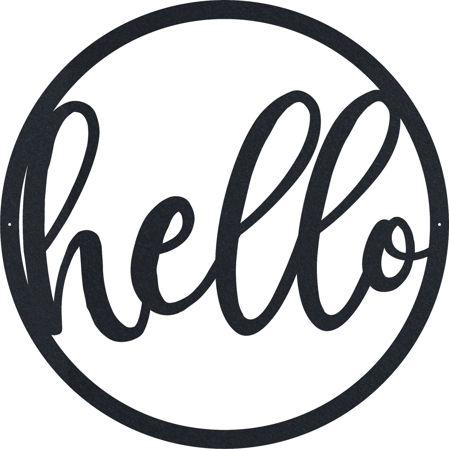 Hello Round Sign - Metal Wall Art
