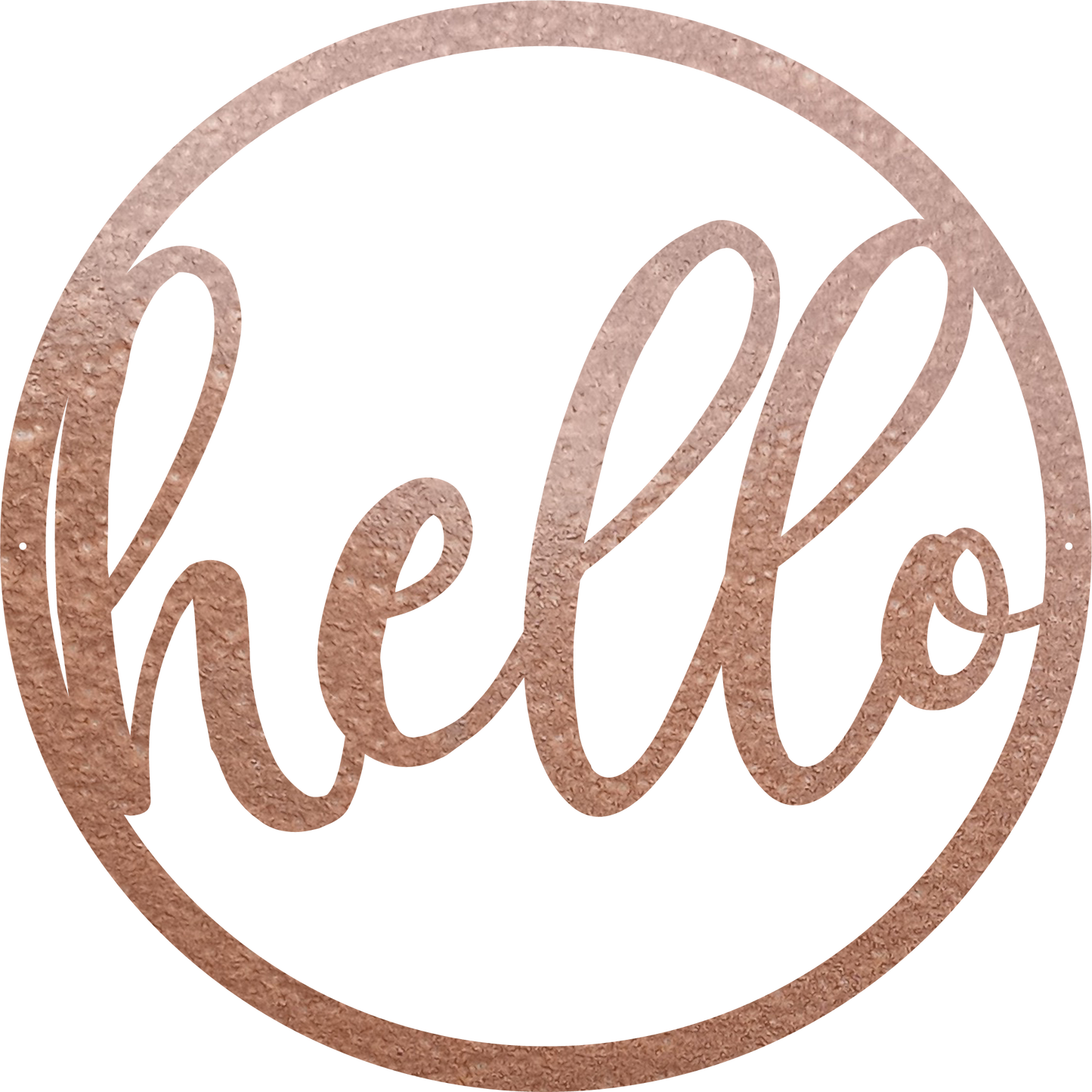 Hello Round Sign - Metal Wall Art