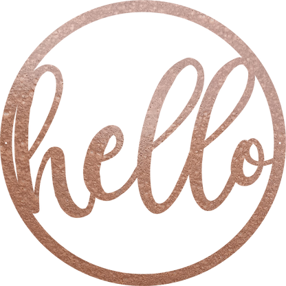 Hello Round Sign - Metal Wall Art