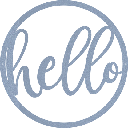 Hello Round Sign - Metal Wall Art