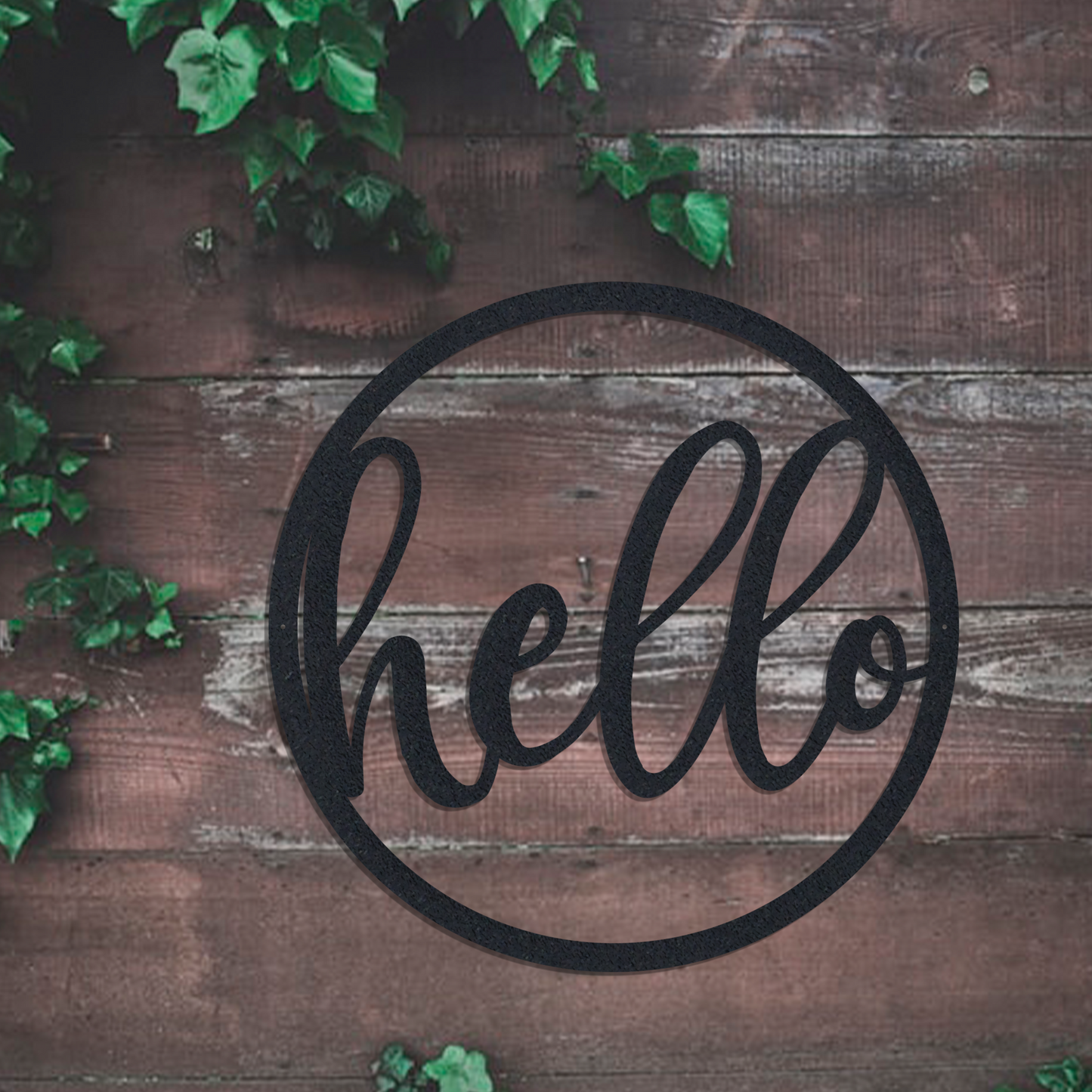 Hello Round Sign - Metal Wall Art