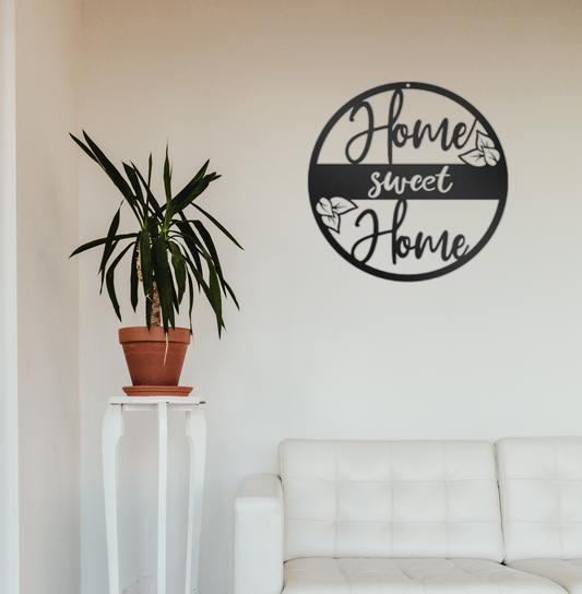 Home Sweet Home Floral - Metal Wall Art