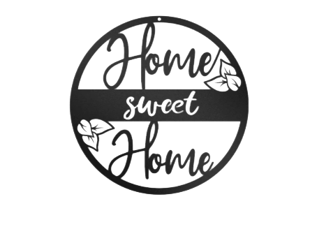 Home Sweet Home Floral - Metal Wall Art