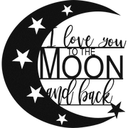 I Love You To The Moon And Back - Metal Wall Art