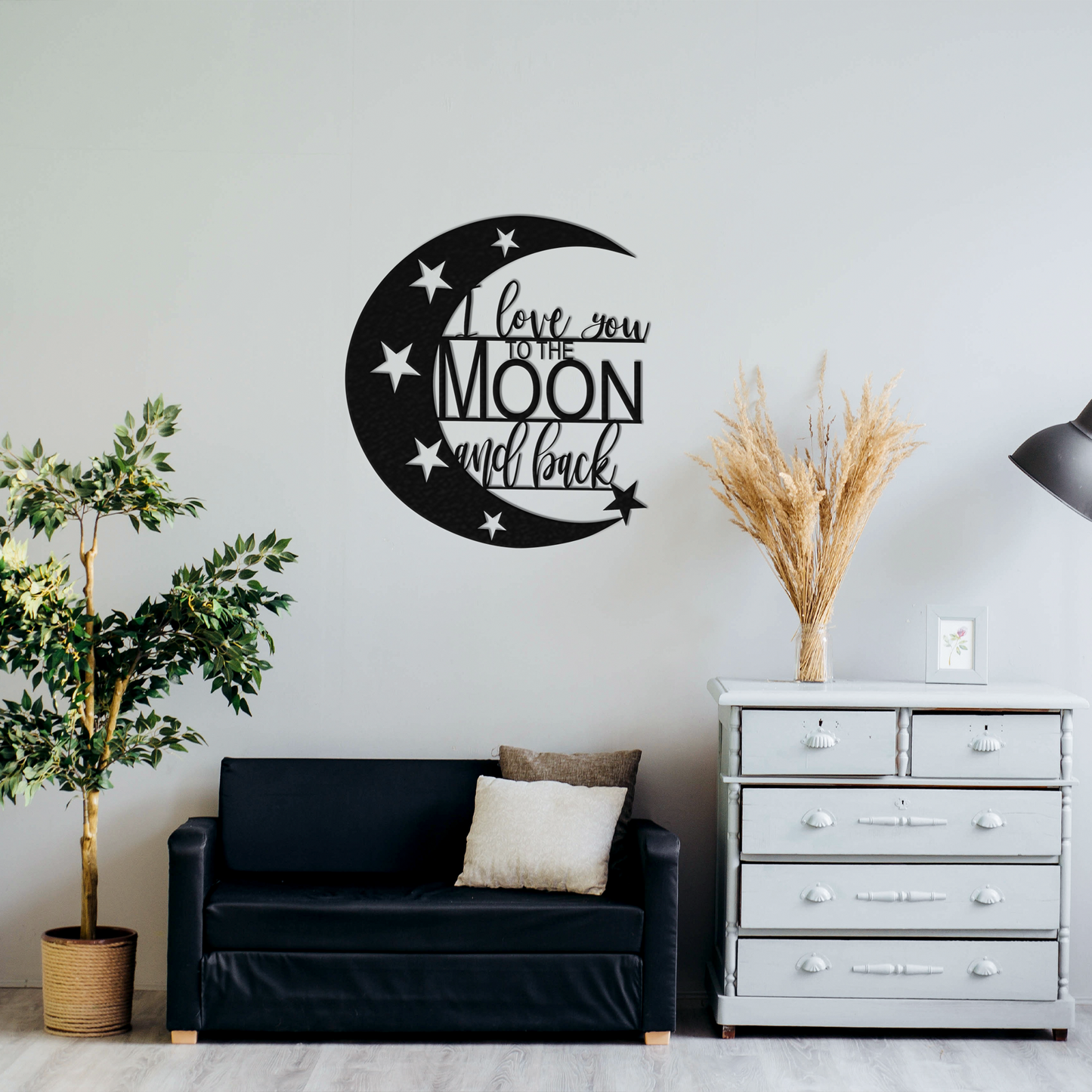 I Love You To The Moon And Back - Metal Wall Art