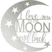 I Love You To The Moon And Back - Metal Wall Art